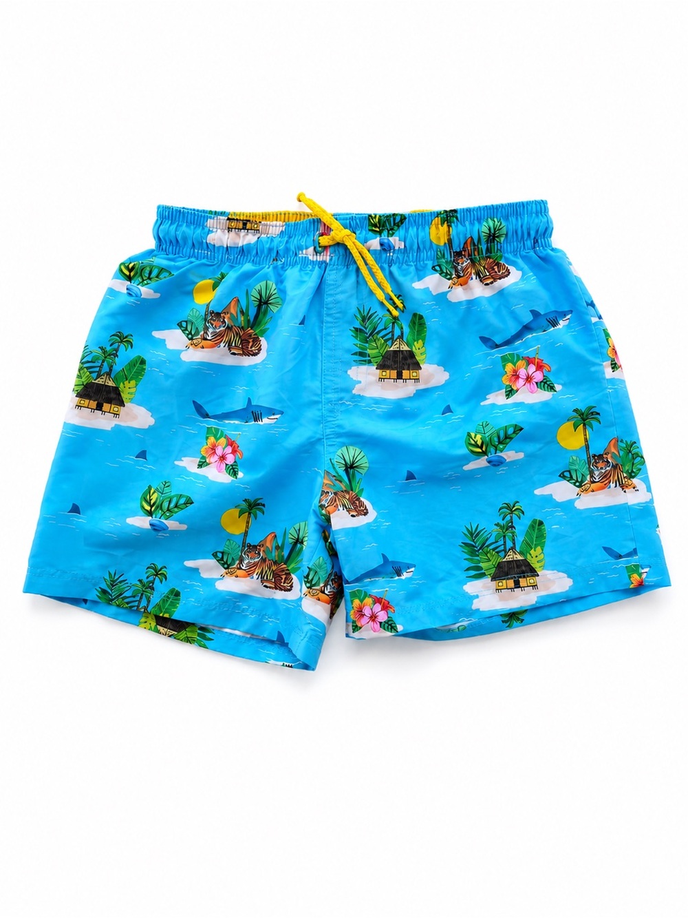 H&M x Emma Jane Kids Swim Trunks 6-8Y Blue Tropical Tiger Shark